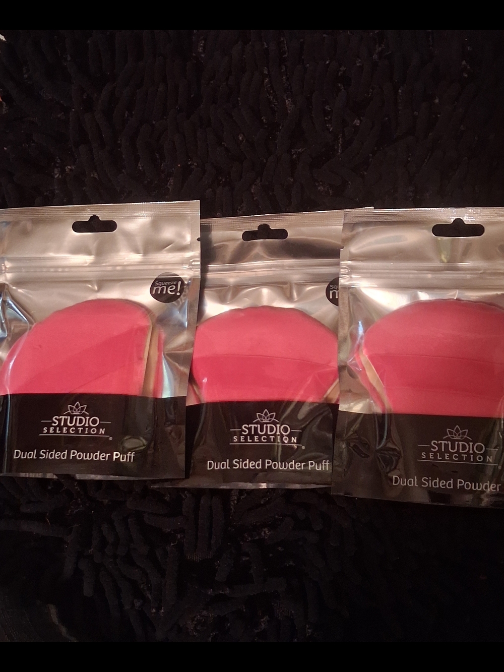 Pink Dual-Sided Powder Puff